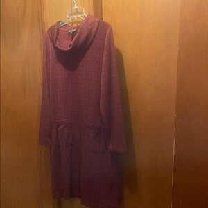 Women's Burgundy Plaid Dress